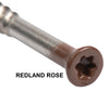 Redland Rose Color 7 x 2-1/4 COLOR TRIM FINISH HEAD STAINLESS-TORX DECK SCREWS Torx (Star) Drive 305 Stainless Steel Trim Head with Nibs to Countersink Type-17 Cutting Point