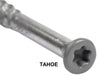 Gray Tahoe  Color 8 x 2-1/2 COLOR TRIM FINISH HEAD STAINLESS-TORX DECK SCREWS Torx (Star) Drive 305 Stainless Steel Trim Head with Nibs to Countersink Type-17 Cutting Point