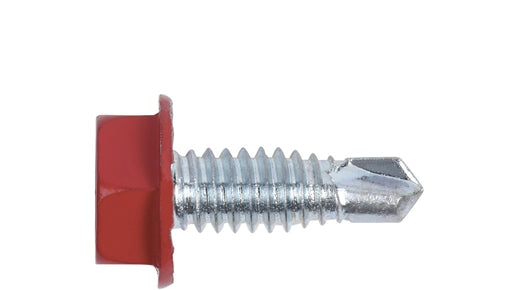 RED COLOR HEAD 7/16 HEX WASHER HEAD FINE THREAD Self Drilling Screws Zinc Plated Steel Serrated Underhead