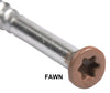 Fawn Color 8 x 2-1/2 COLOR TRIM FINISH HEAD STAINLESS-TORX DECK SCREWS Torx (Star) Drive 305 Stainless Steel Trim Head with Nibs to Countersink Type-17 Cutting Point