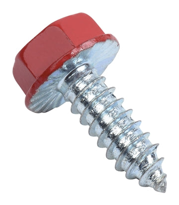 RED COLOR HEAD 7/16 HEX WASHER HEAD TYPE-AB FINE THREAD Sheet Metal Screws Zinc Plated Steel Serrated Underhead