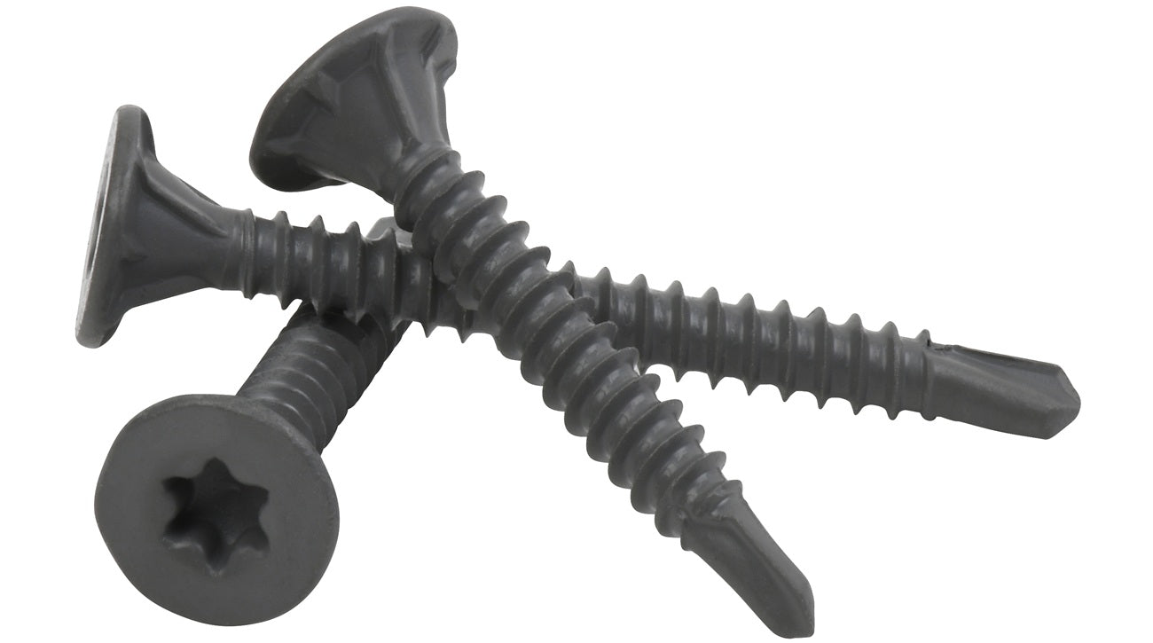 CEMENT BOARD SCREWS -  T25 Torx Drive SELF DRILLING POINT FOR METAL STUDS Wafer Head with Nibs Fine Thread Ruspert Coated