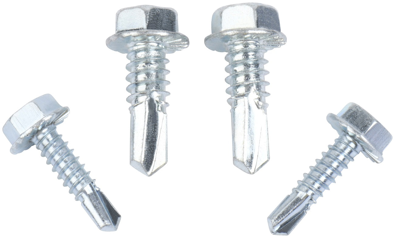 7/16 HEX WASHER HEAD COARSE THREAD Self Drilling Screws Zinc Plated Steel Serrated Underhead