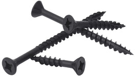 BLACK-COMBO Cabinet Woodworking Furniture Assembly Install Wood Screws Combo (#2 Square & Phillips) Drive Black Oxide Plated Flat Head with Nibs Type-17 Drilling Point