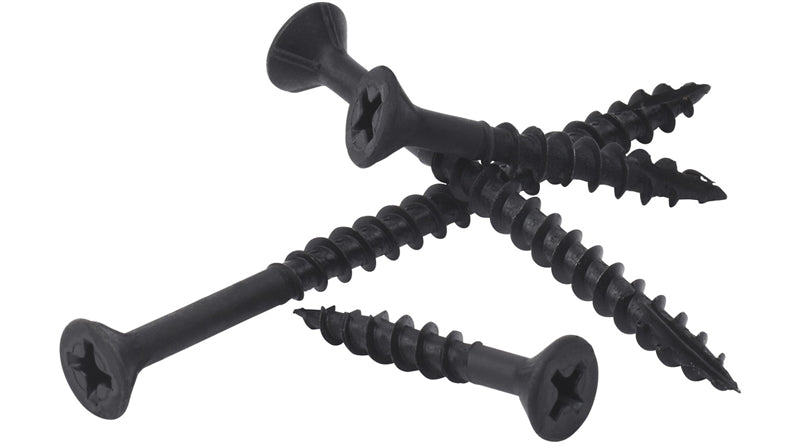 Black Phillips Cabinet Assembly Install Wood Screws Black #2PH Phillips  Drive #8x1-1/4 #8x2 #8x2-1/2 & More Type-17 Point Flat Head with Nibs