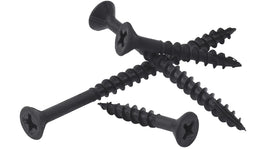 BLACK-PHILLIPS Cabinet Woodworking Furniture Assembly Install Wood Screws #2 Phillips Drive Black Oxide Plated Flat Head with Nibs Type-17 Drilling Point