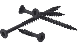 BLACK SQUARE Cabinet Woodworking Furniture Assembly Install Wood Screws, #2 Square Drive, Black Oxide Plated, Flat Head with Nibs, Type-17 Drilling Point