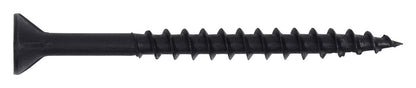 8x2 BLACK SQUARE Assembly Screws, #2 Square Drive, Black Oxide Plated, Flat Head with Nibs, Type-17 Drilling Point