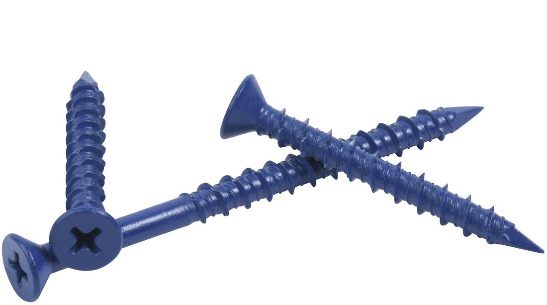 Concrete Screws Anchors Flat Head Phillips Blue 3/16" 1/4" Diameter