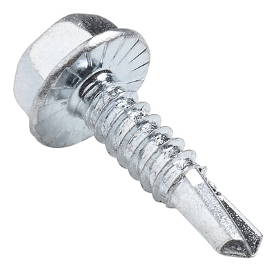 7/16 HEX WASHER HEAD COARSE THREAD Self Drilling Screws Zinc Plated Steel Serrated Underhead