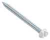 WHITE COLOR HEAD SELF PIERCING SCREWS Sharp Double Lead Thread 1/4 Slotted Hex Washer Head Zinc Plated