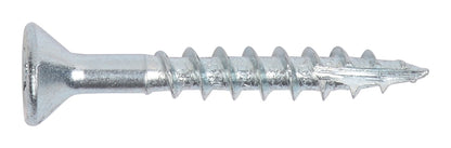 8x1-1/4 ZINC-PHILLIPS Assembly Screws #2 Phillips Drive Zinc Plated Flat Head with Nibs Type-17 Drilling Point